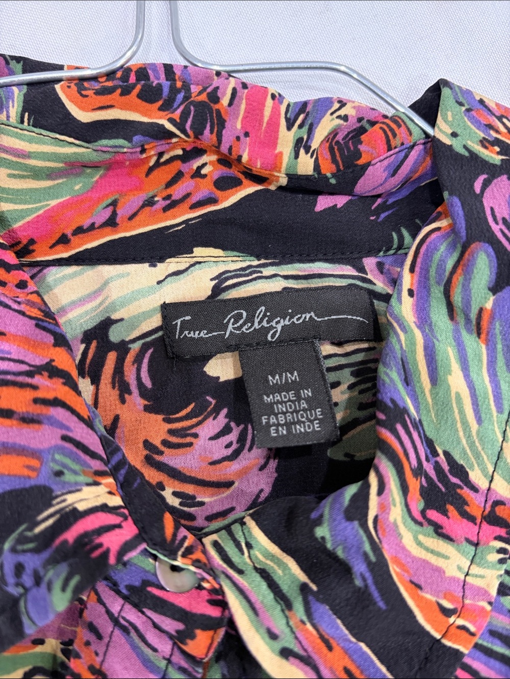 True Religion Black Multicolor Swirl Shirt